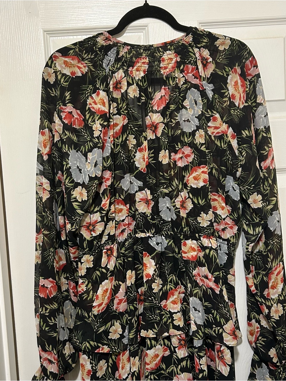 Tularosa Black Floral Mini Dress LBD Vacation Honeymoon Sheer Summer Sz Med - Picture 11 of 14